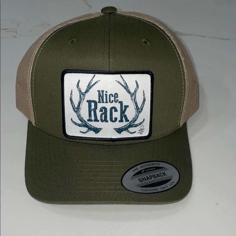 NICE RACK Green and Tan Snapback Hat